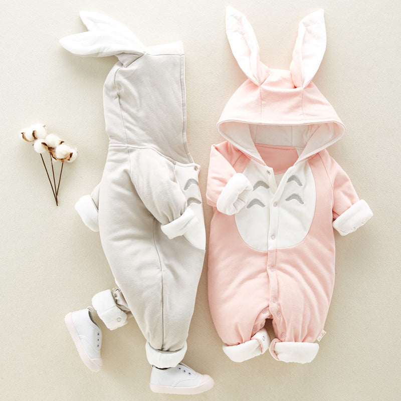 Cozy Bunny Baby Winter Romper (0–24M)
